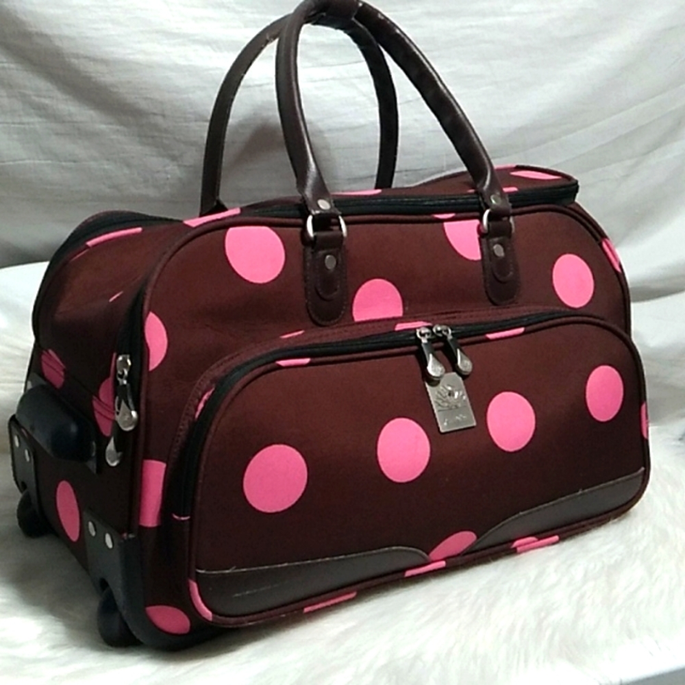 SALE! RARE! HTF Jenni Chan Rolling Duffle Bag/Suitcase Adjustable Hidden Handle